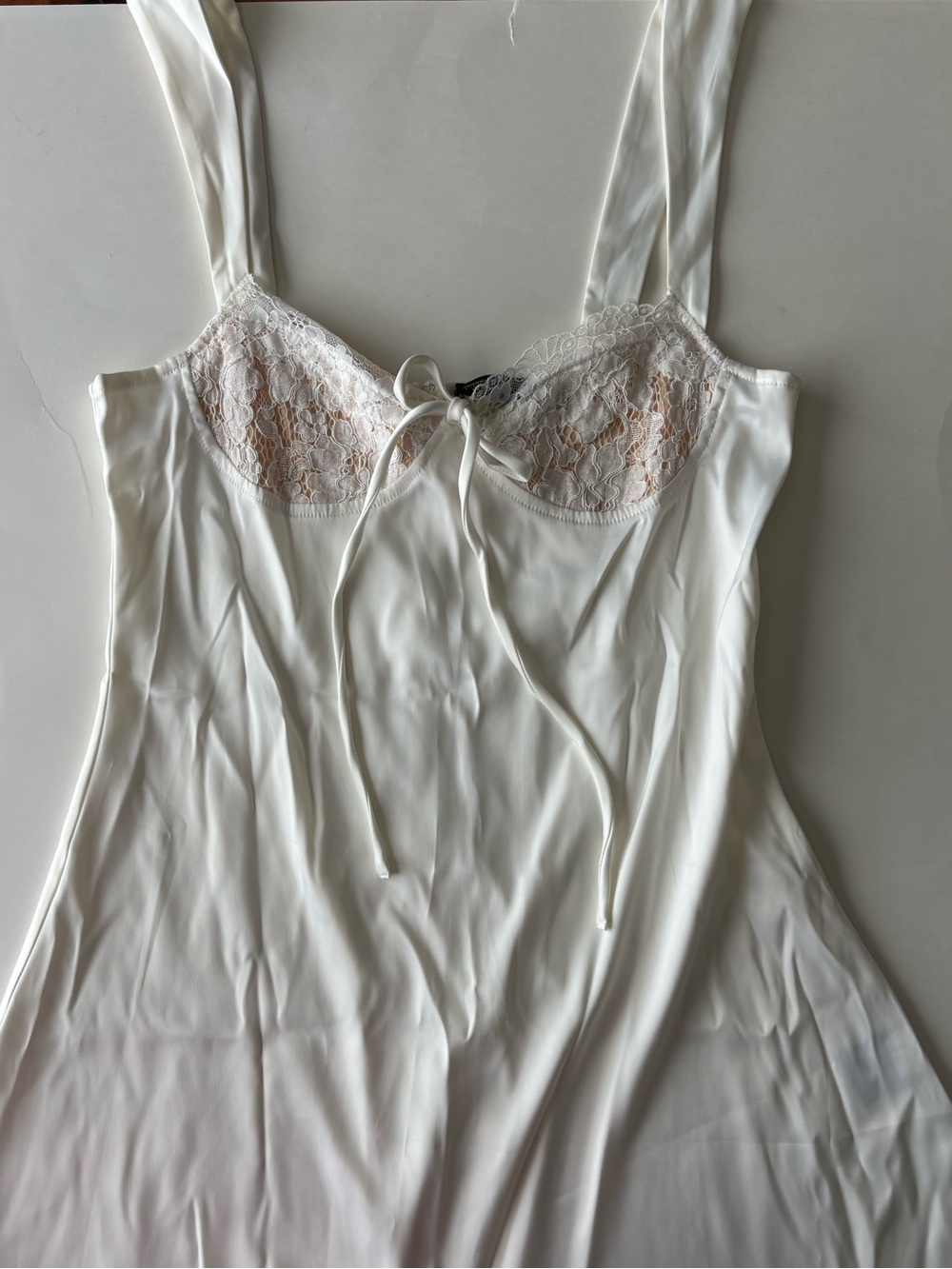 Finesse White Lace Trim Mabel Mini Dress